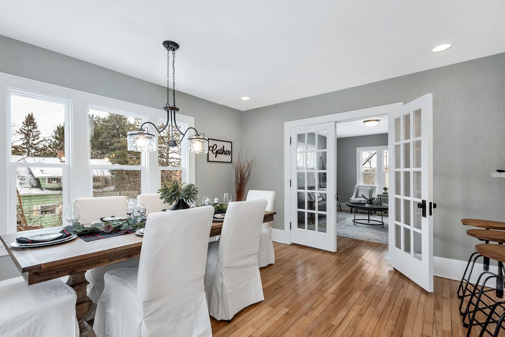 Staged dining room